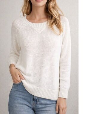 Banana Republic MILLY Collection Classic White Women's Cotton Sweater